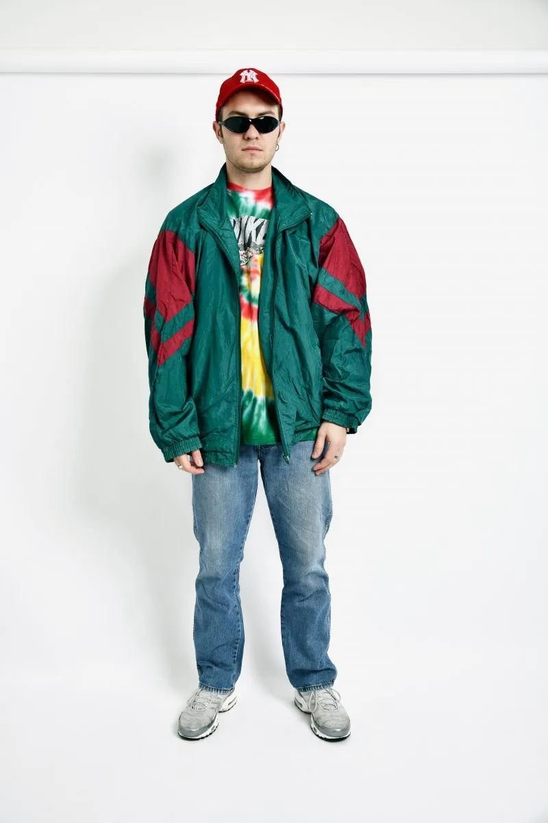 1990s vintage windbreaker green