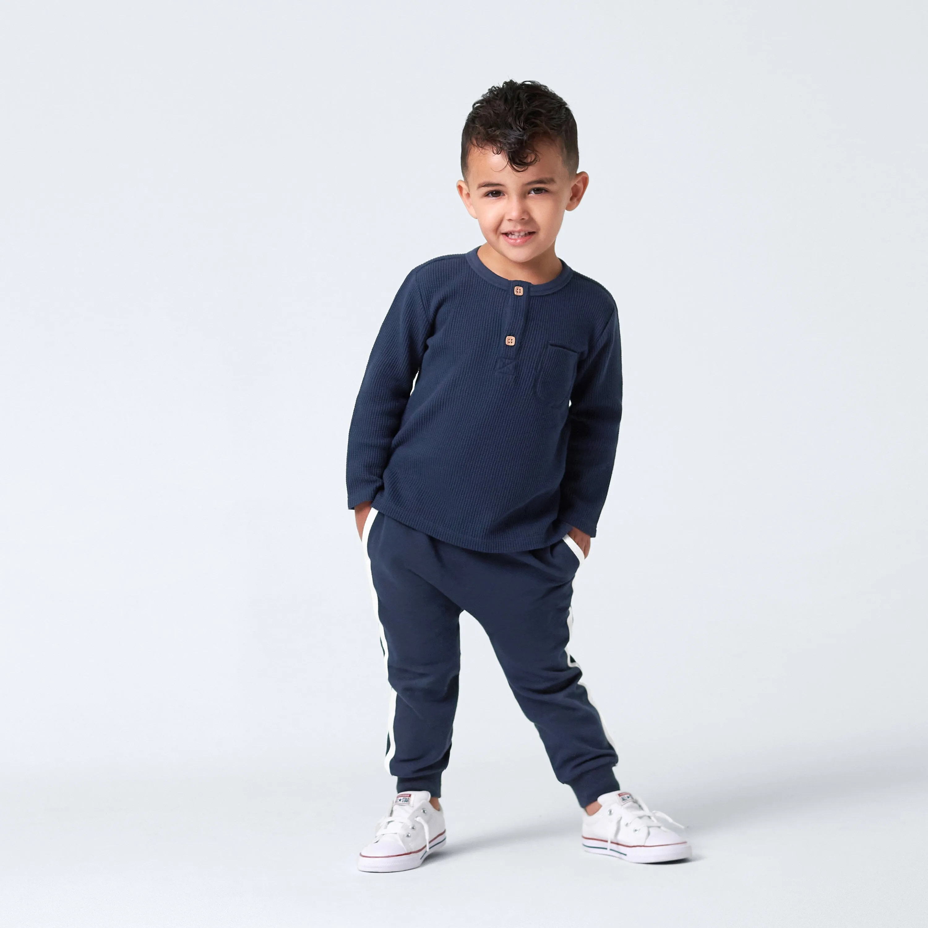 3-Pack Infant & Toddler Boys Dusty Blue & Navy Joggers