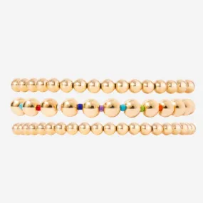 3+4+6mm Enamel Bead Bracelet Set