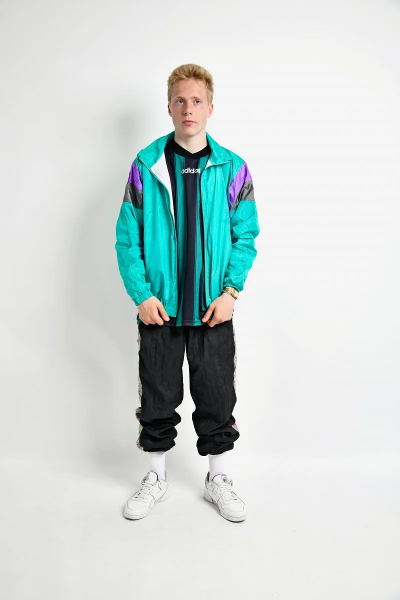 80s retro windbreaker men