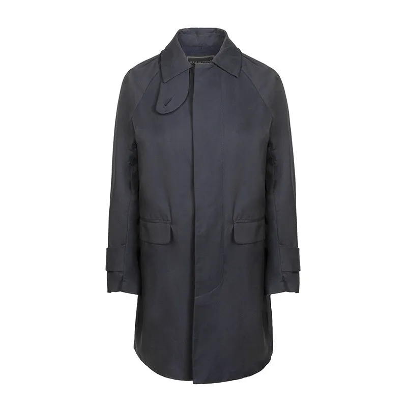 Alan Bilzerian Private Label Navy Raincoat with Cotton Lining