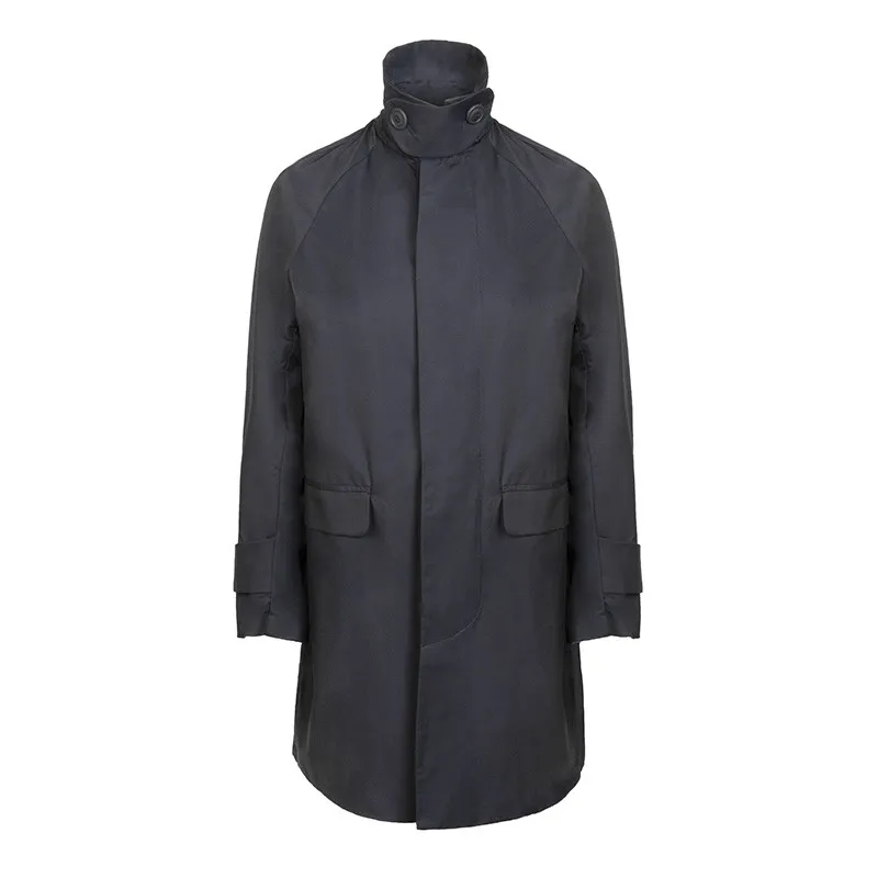 Alan Bilzerian Private Label Navy Raincoat with Cotton Lining