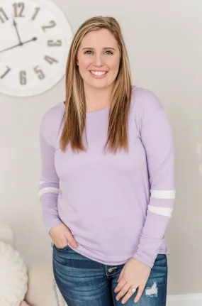 Along For The Journey Pullover Top- Lavender