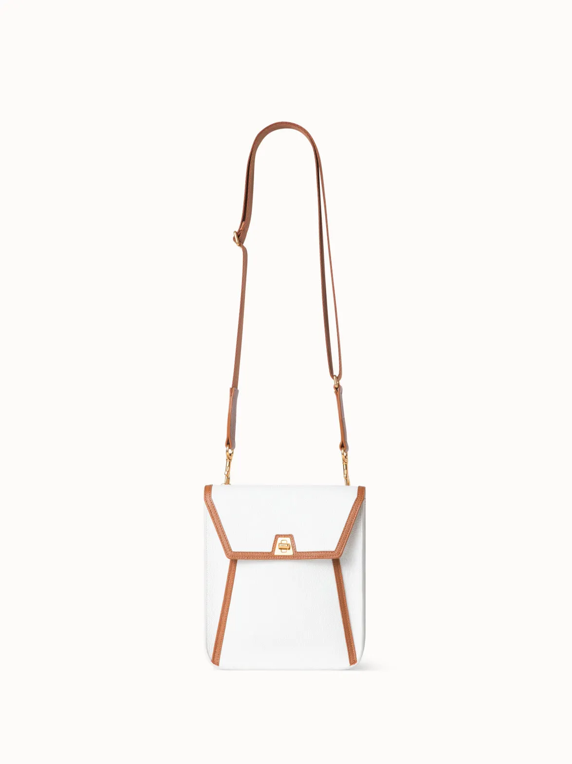 Anouk Little Messenger Bag in Leather with Colorblock Frame