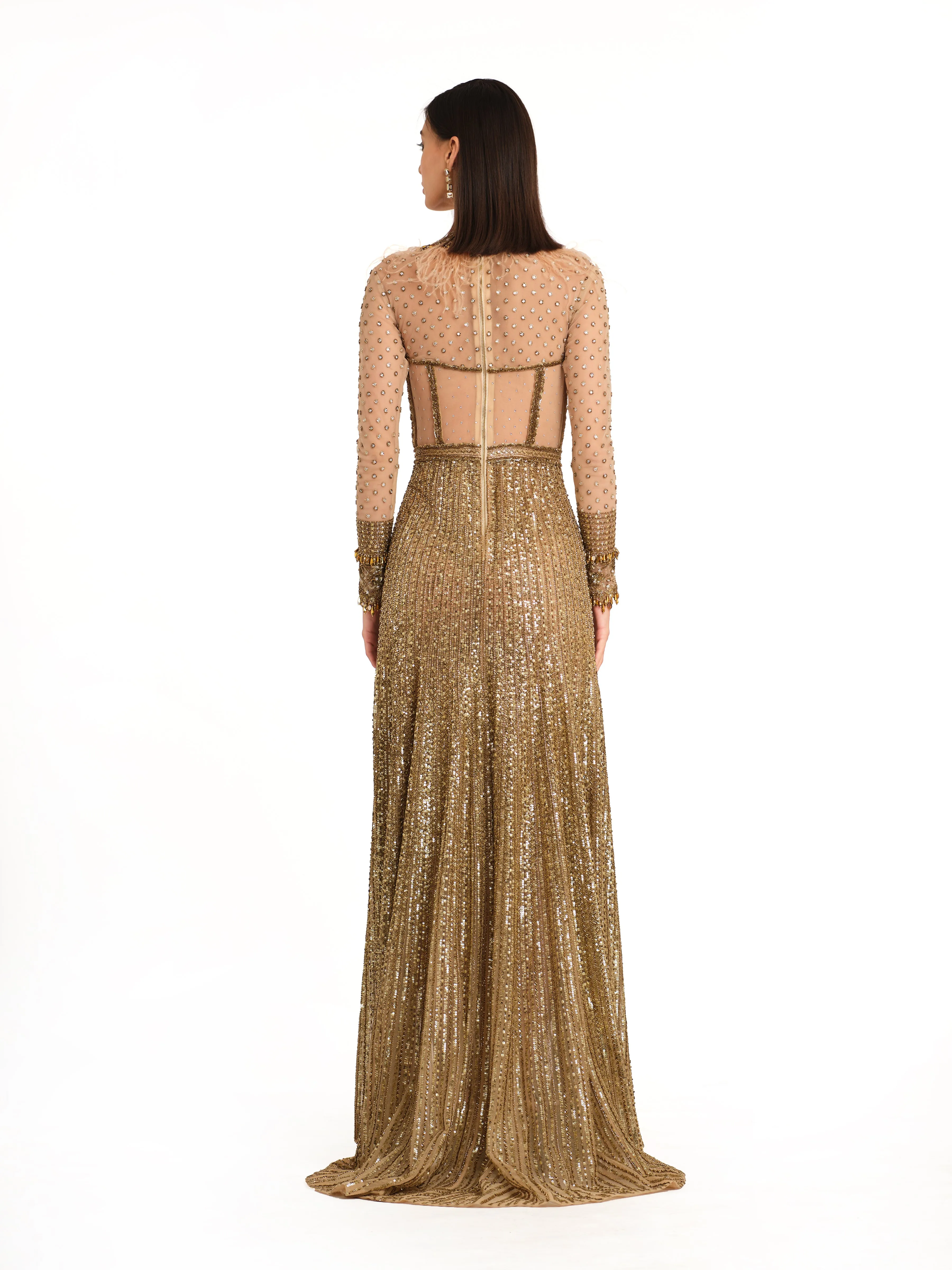 Antique Gold Embroidered Gown