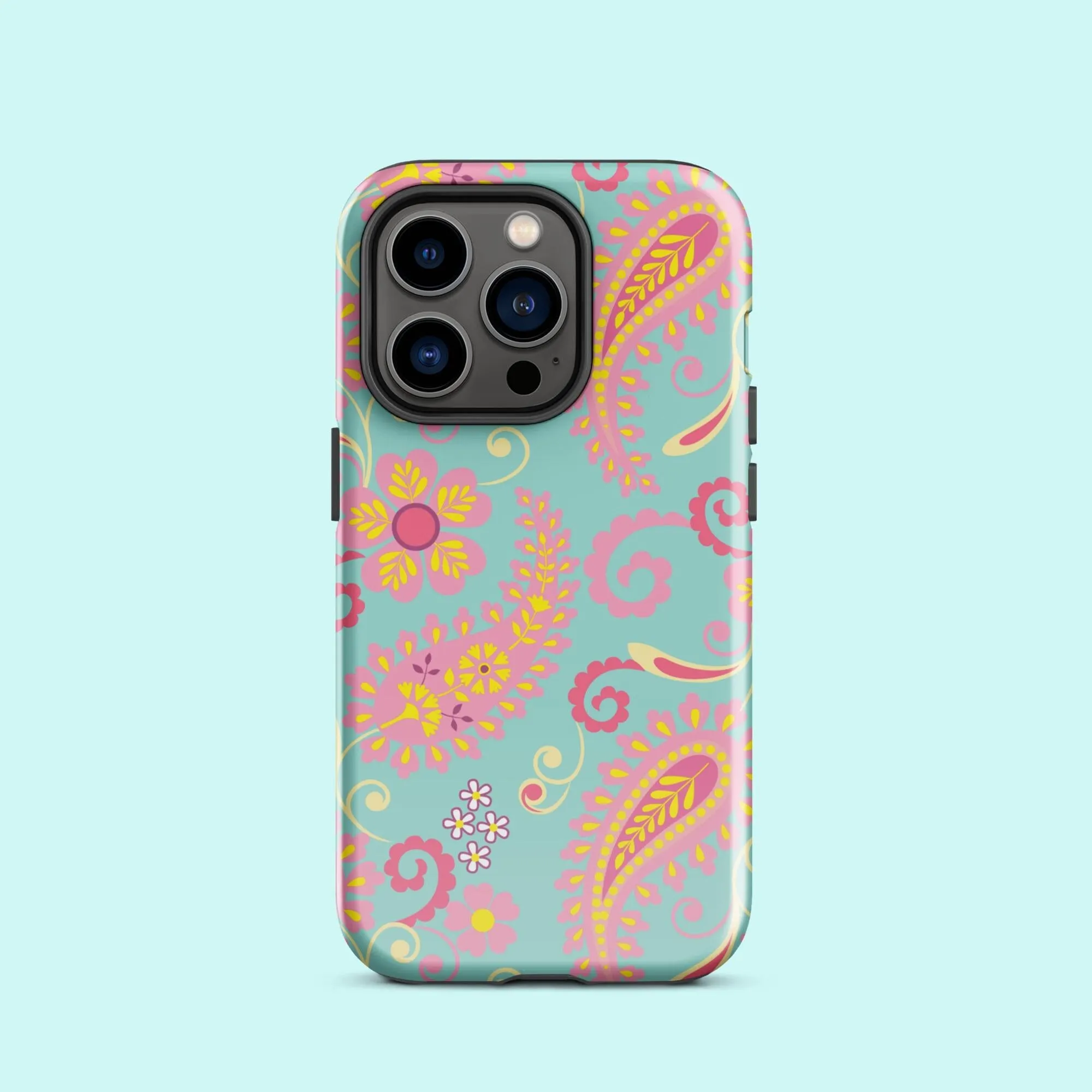 Aqua Paisley Tough Case for iPhone®