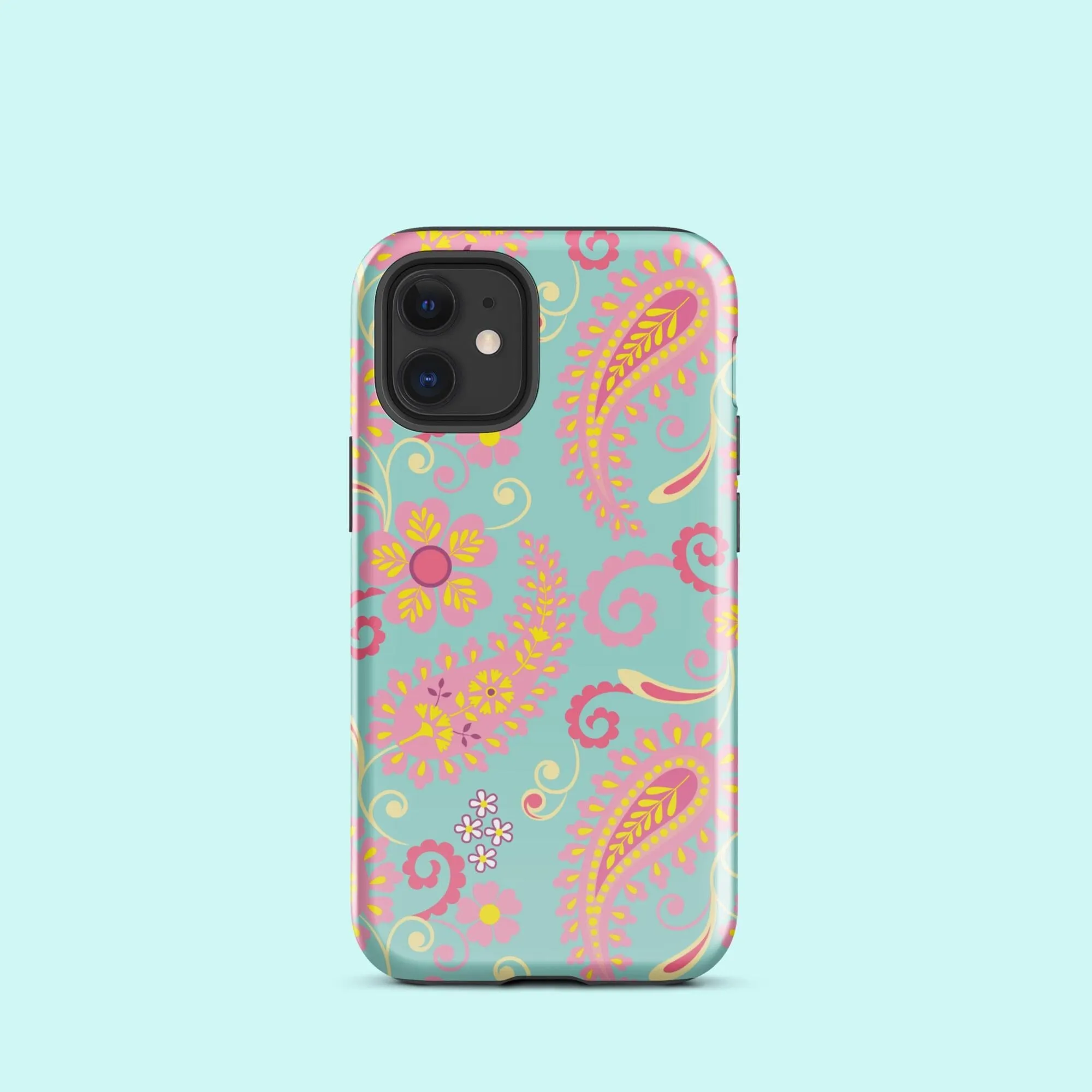 Aqua Paisley Tough Case for iPhone®