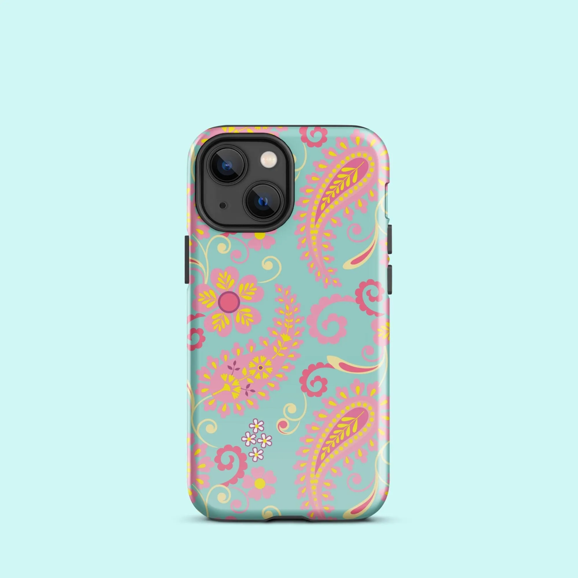 Aqua Paisley Tough Case for iPhone®