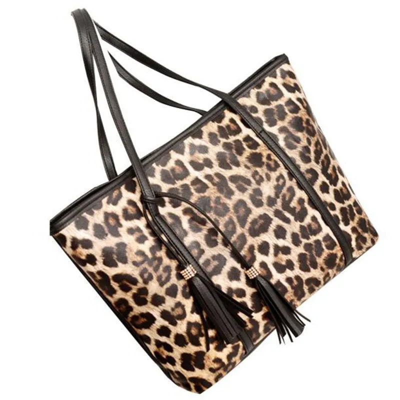 Bags Handbags Women Famous Tassel Leopard Shoulder Wallet Purse PU Leather Messenger Bag bolsos femenina