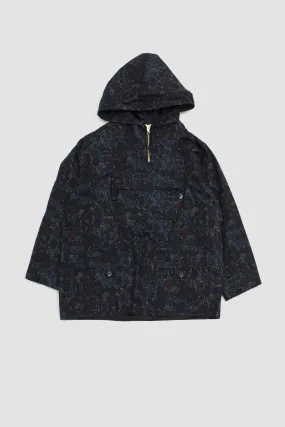 Beams Plus Nylon Batik Print Eurosport Anorak Navy