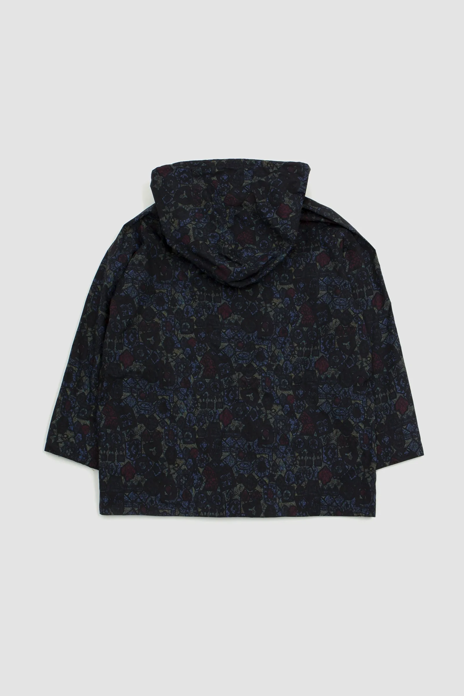 Beams Plus Nylon Batik Print Eurosport Anorak Navy