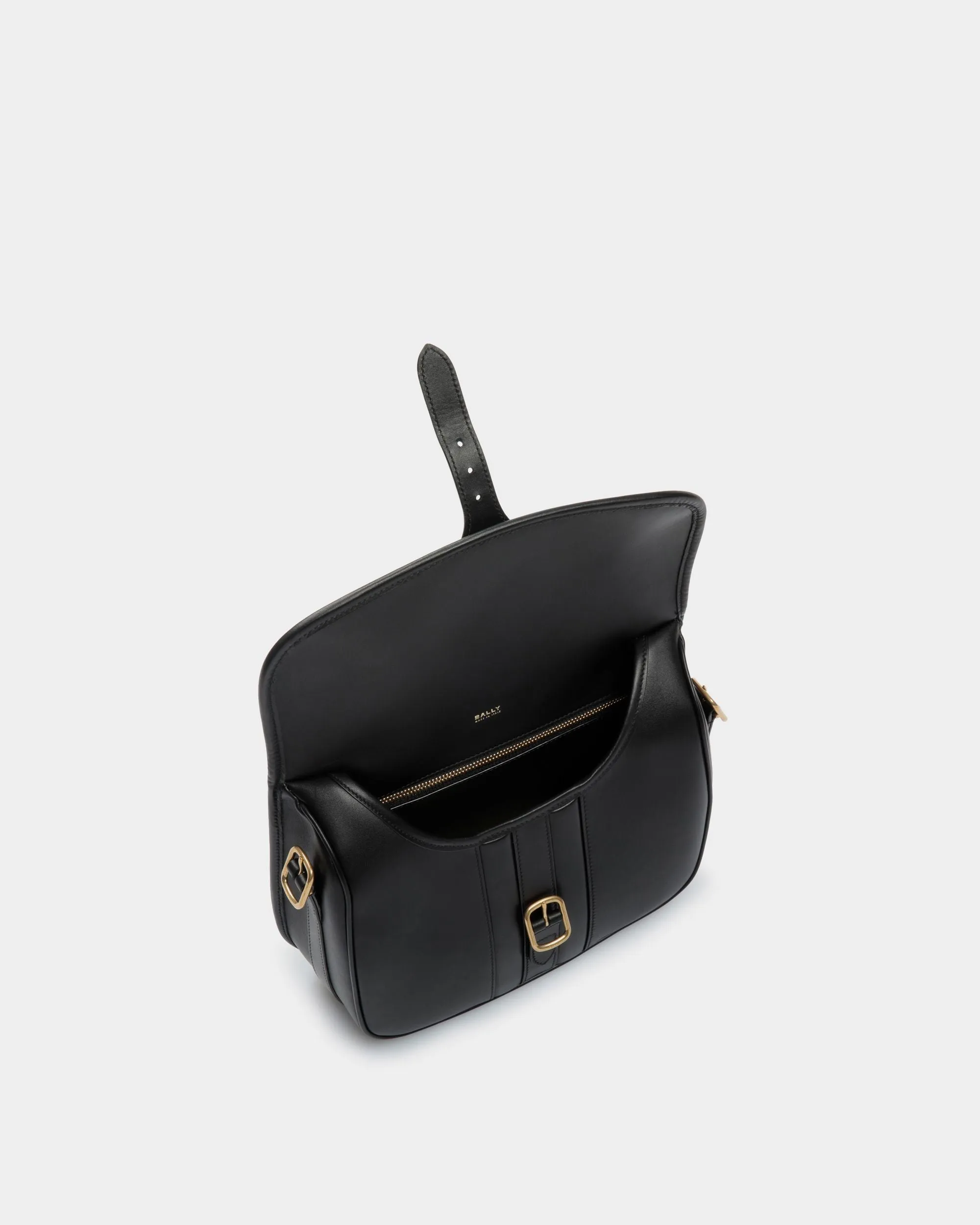 Beckett Crossbody Bag in Black Leather 