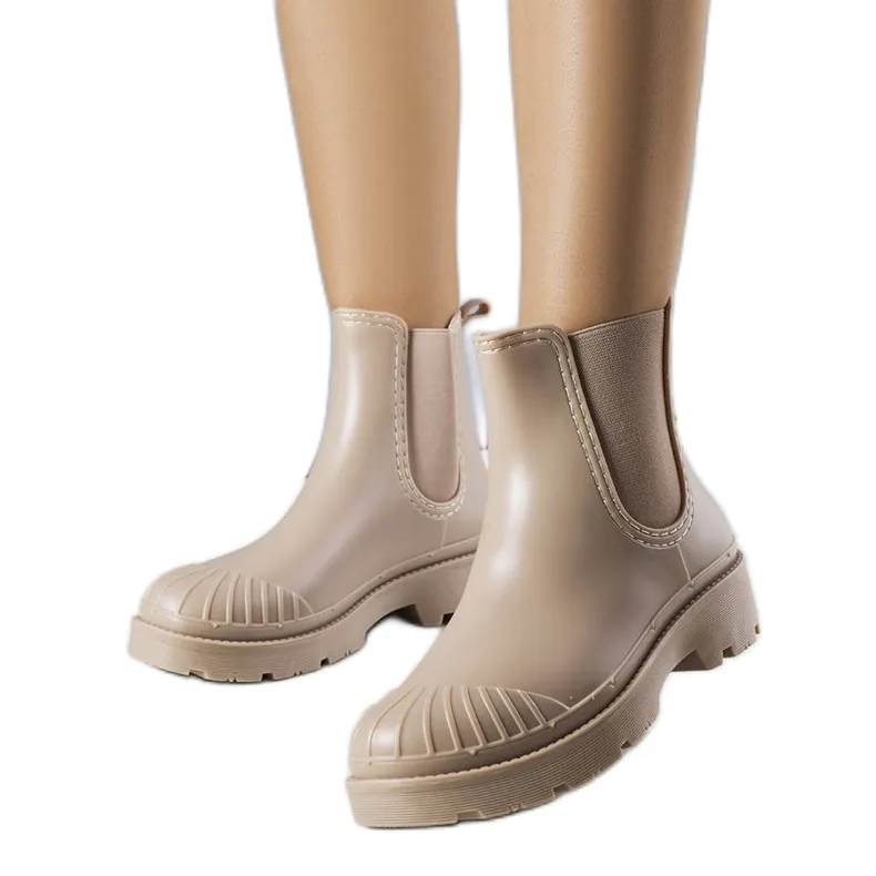 Beige short rain boots from Michele