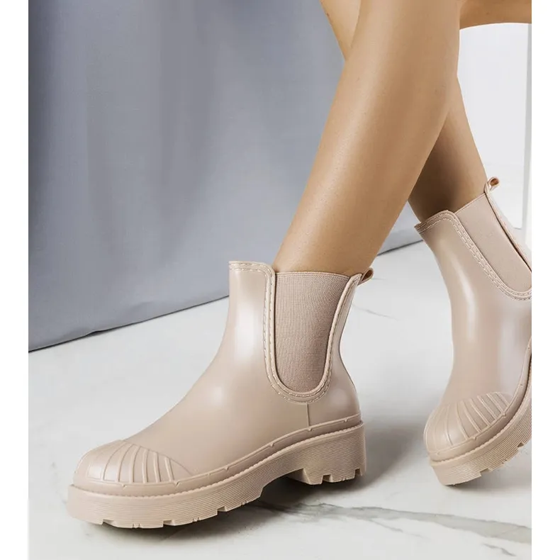 Beige short rain boots from Michele