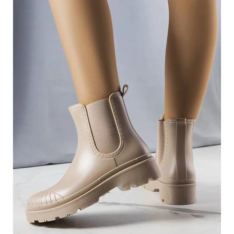 Beige short rain boots from Michele