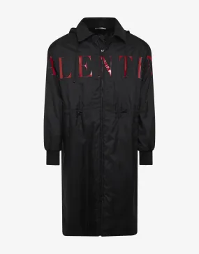 Black Logo Raincoat -