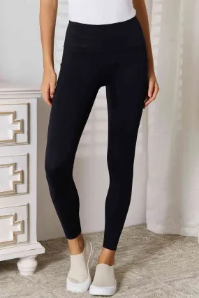 Black Wide Waistband Sports Leggings