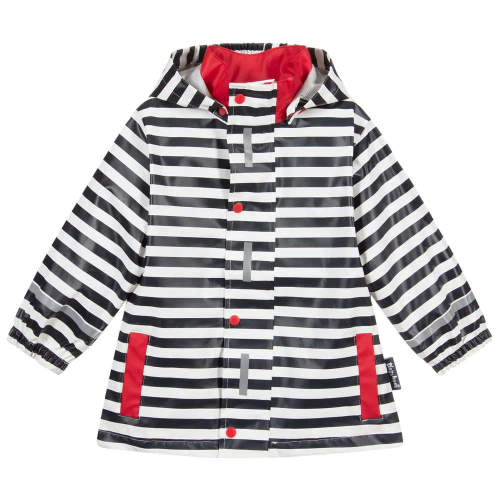 Blue & White Stripe Raincoat