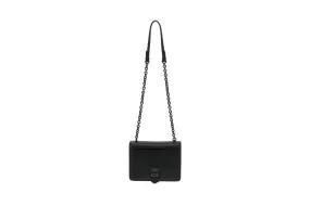 Bottega Veneta Black Lizard and Patent Detailing Pushlock Crossbody