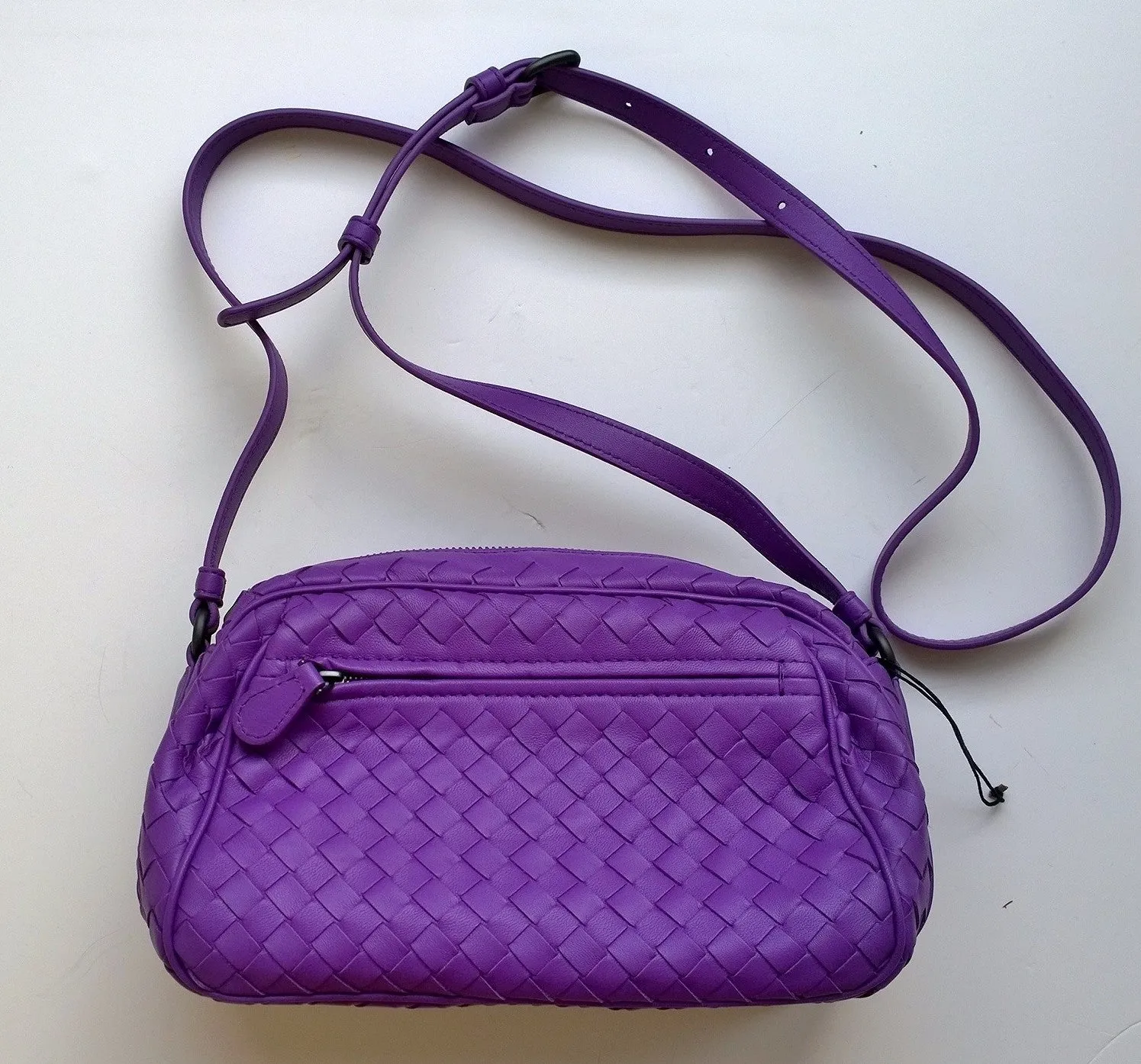 Bottega Veneta Purple Woven Leather Crossbody Bag handbag