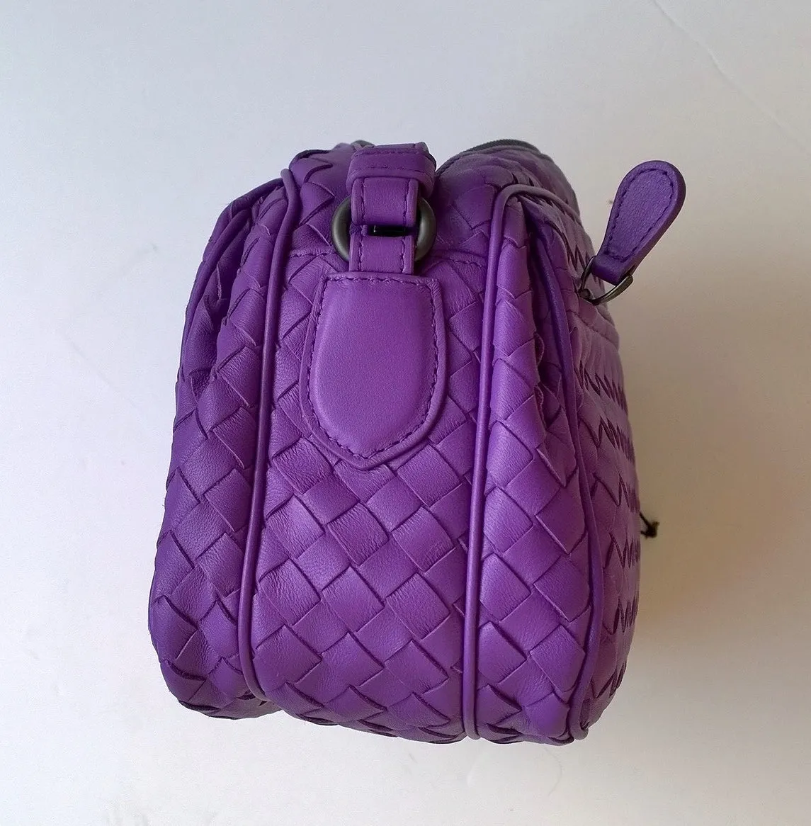 Bottega Veneta Purple Woven Leather Crossbody Bag handbag