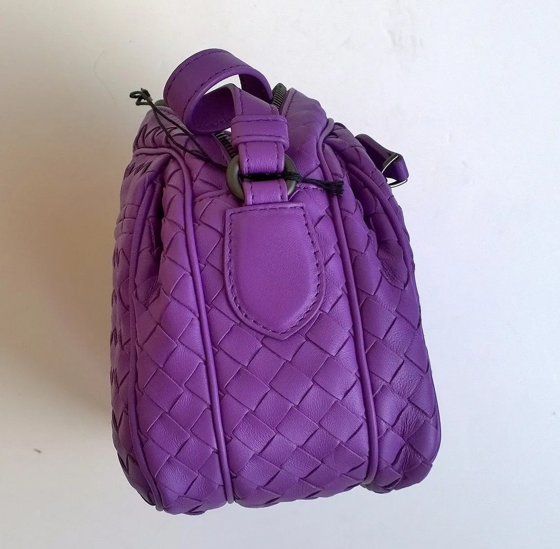 Bottega Veneta Purple Woven Leather Crossbody Bag handbag