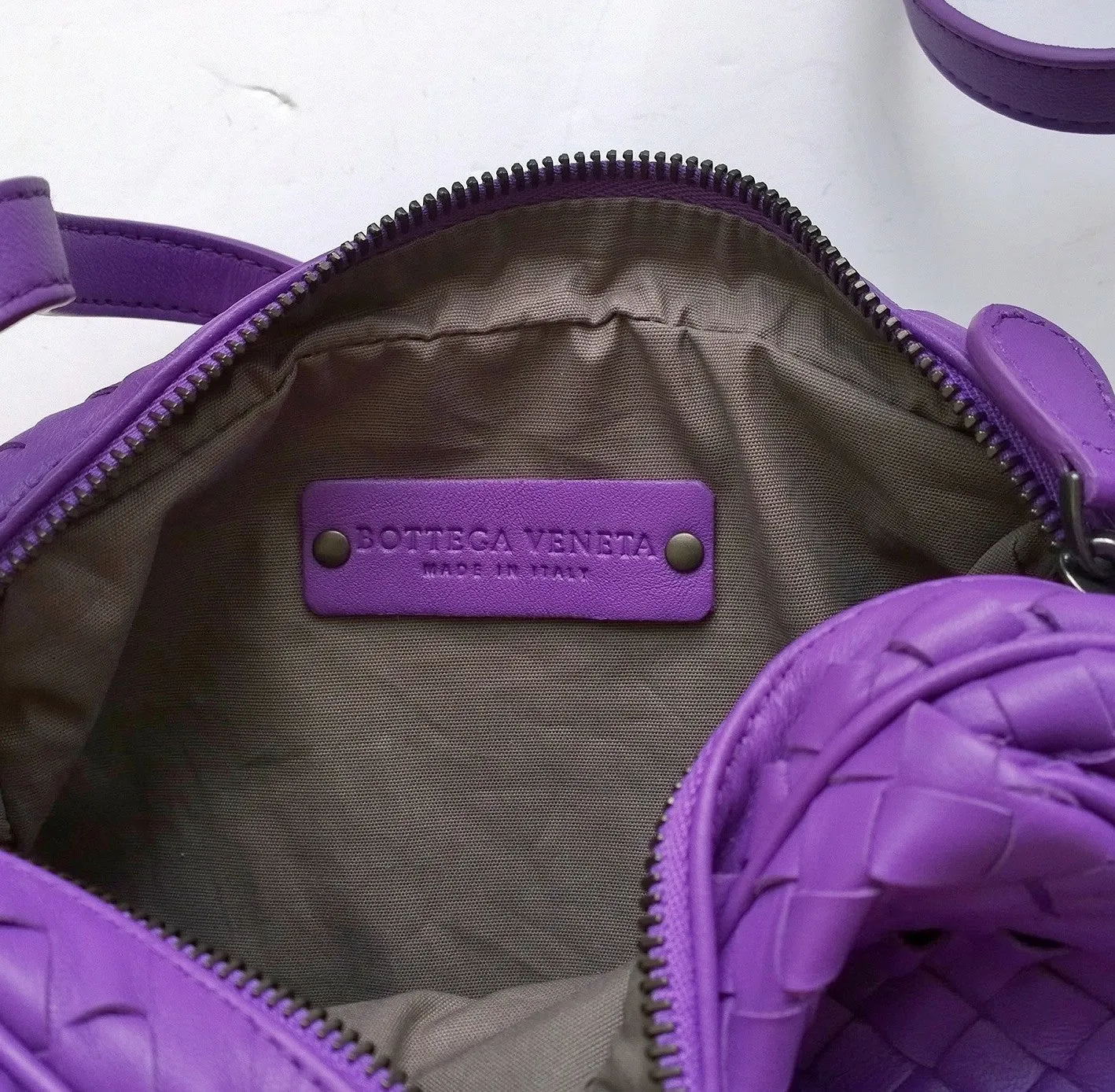 Bottega Veneta Purple Woven Leather Crossbody Bag handbag