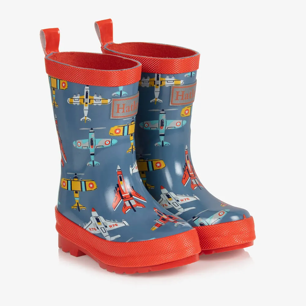 Boys Blue Aircrafts Rain Boots