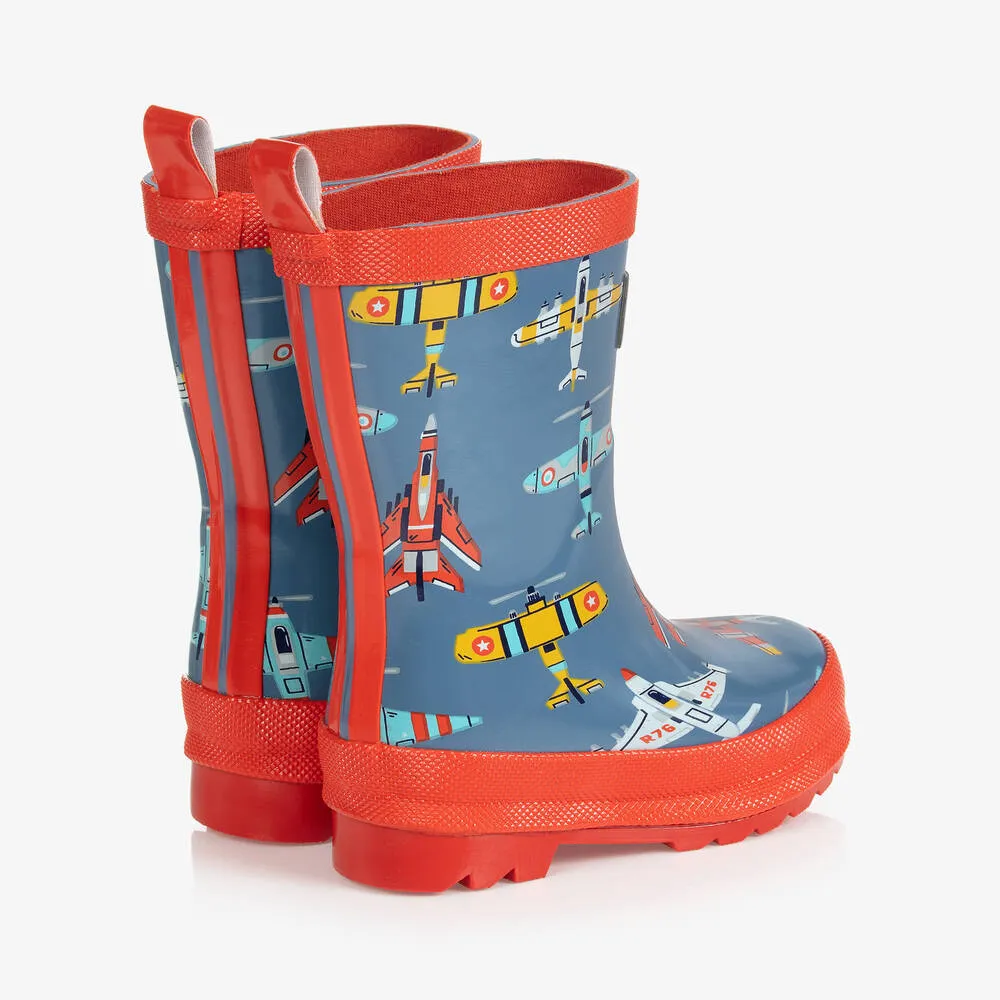 Boys Blue Aircrafts Rain Boots