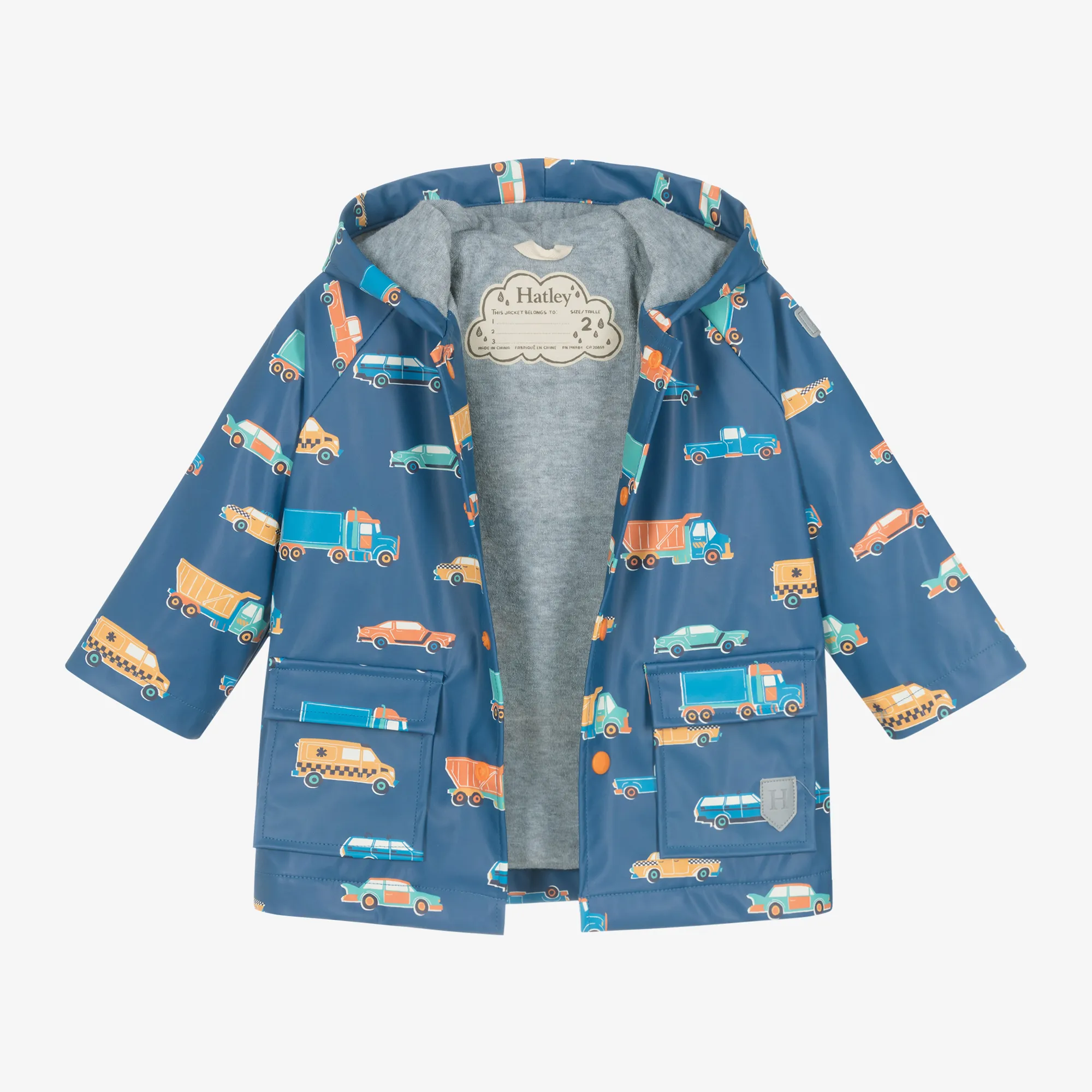 Boys Blue Motor Vehicles Raincoat