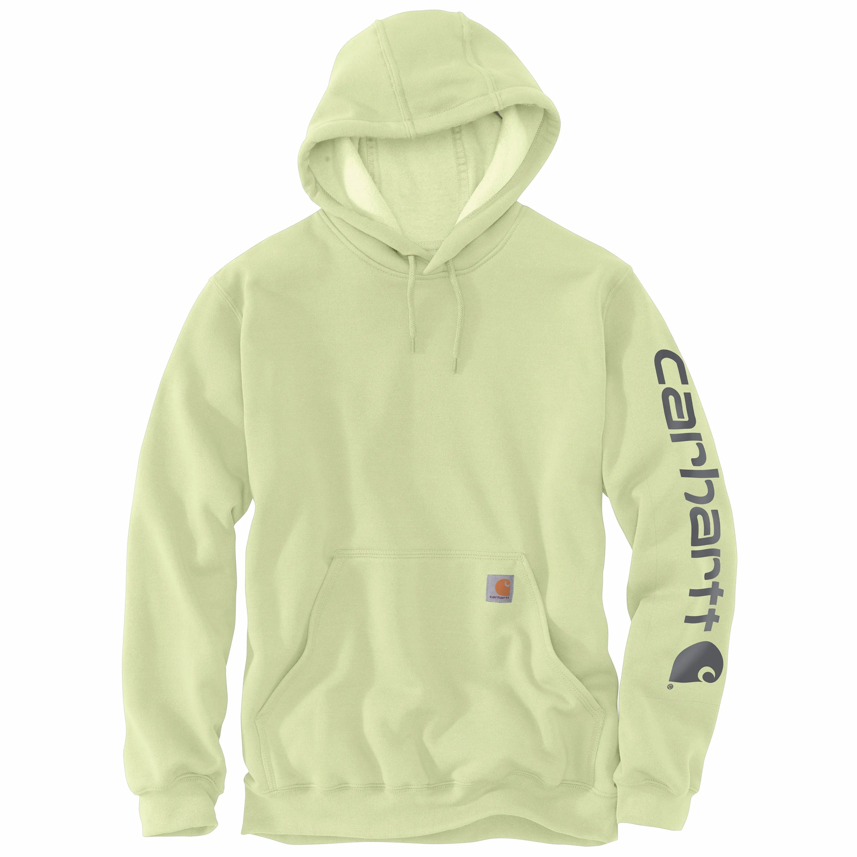 Carhartt Men's Signature Logo Hooded Pullover Sweatshirt_Pastel Lime