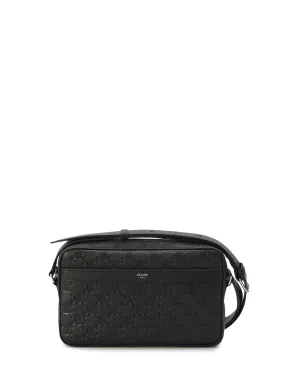 CELINE Luxury Mini Messenger Crossbody Bag in Black Leather 9x5.7x1.8 inches