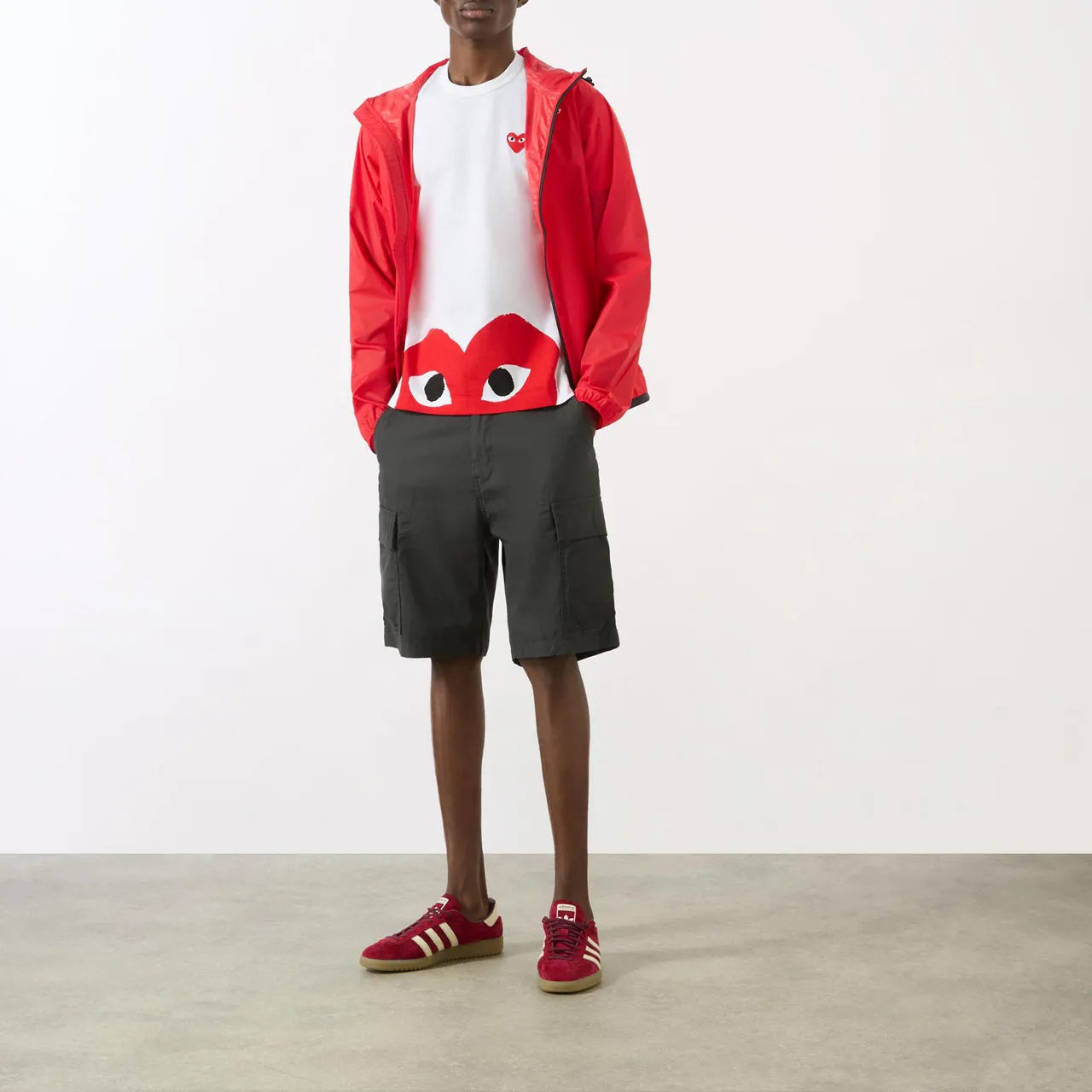 COMME DES GARÇONS PLAY K-Way Zip-Through Windbreaker - Red