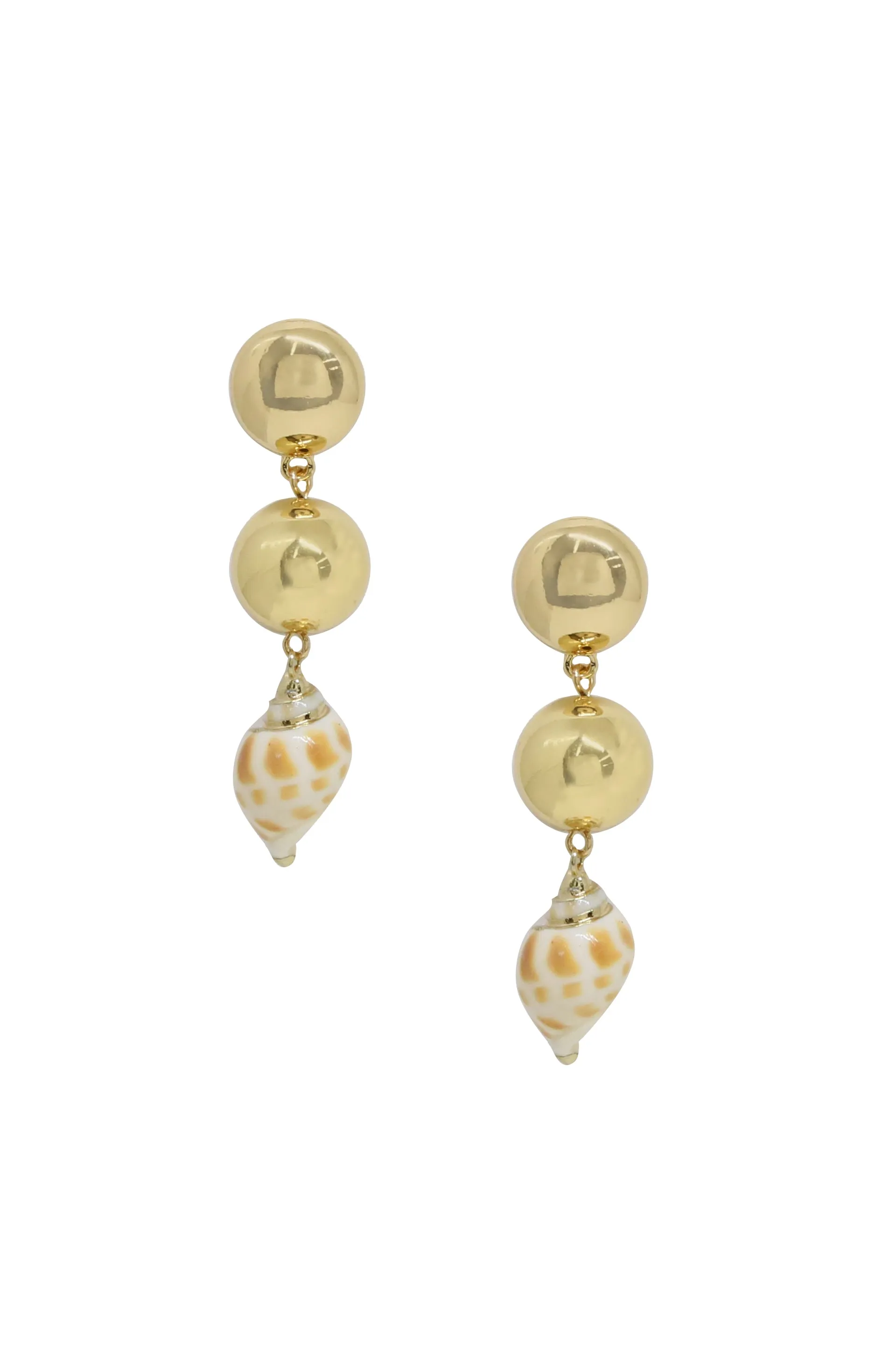 Conch Shell 18k Gold Plated Drop Earrings