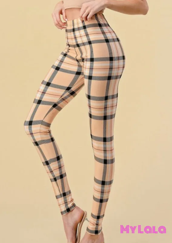 Curvy Peach Plaid