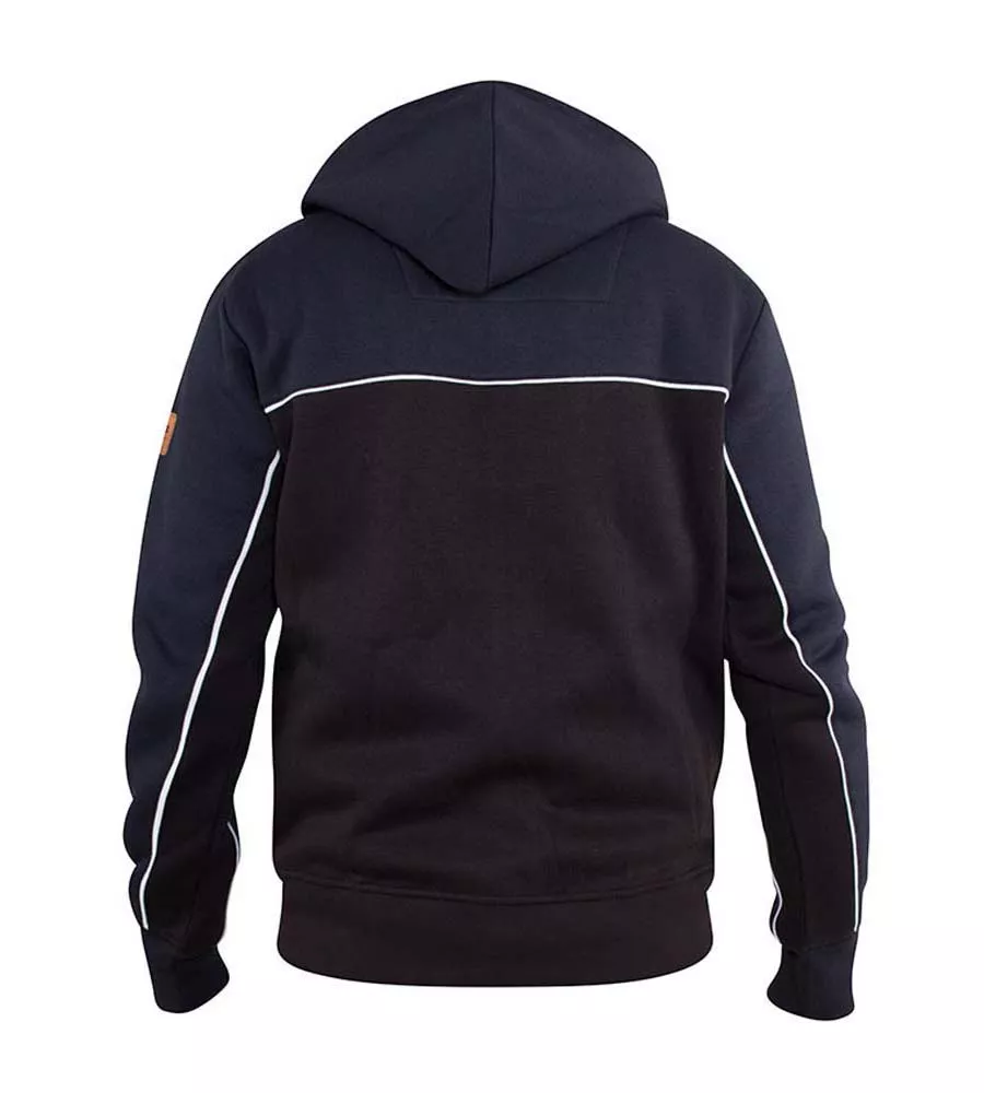 D555 Mens Full Zip Hoodie With Chest & Sleeve Piping Detail (VINCENT)