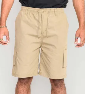 D555 Mens Sand Cargo Short With Shaped Leg Pockets (NICK)