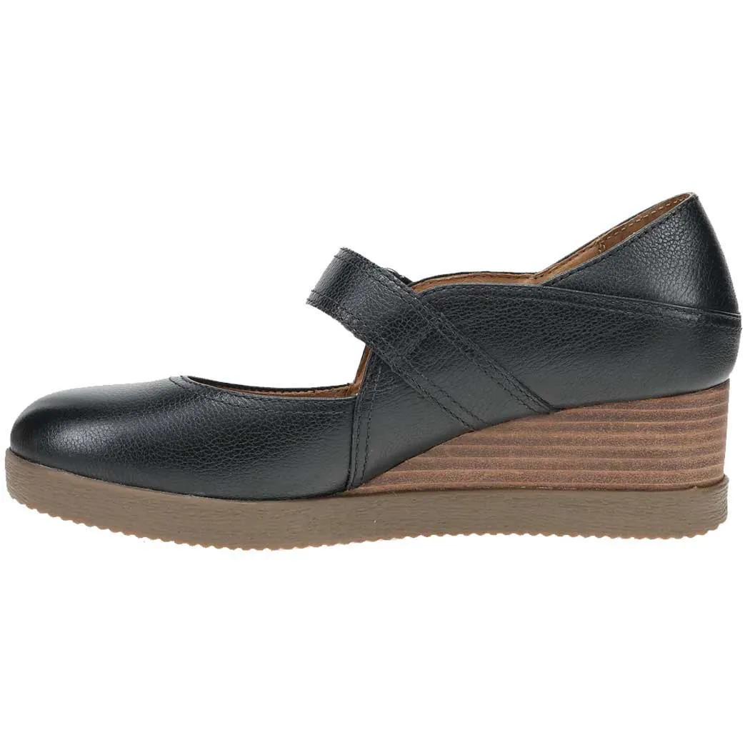 Dansko Sandy Mary-Jane Wedge Black Waterproof Milled (Women's)