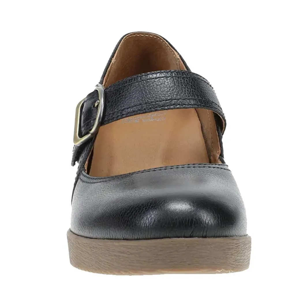 Dansko Sandy Mary-Jane Wedge Black Waterproof Milled (Women's)