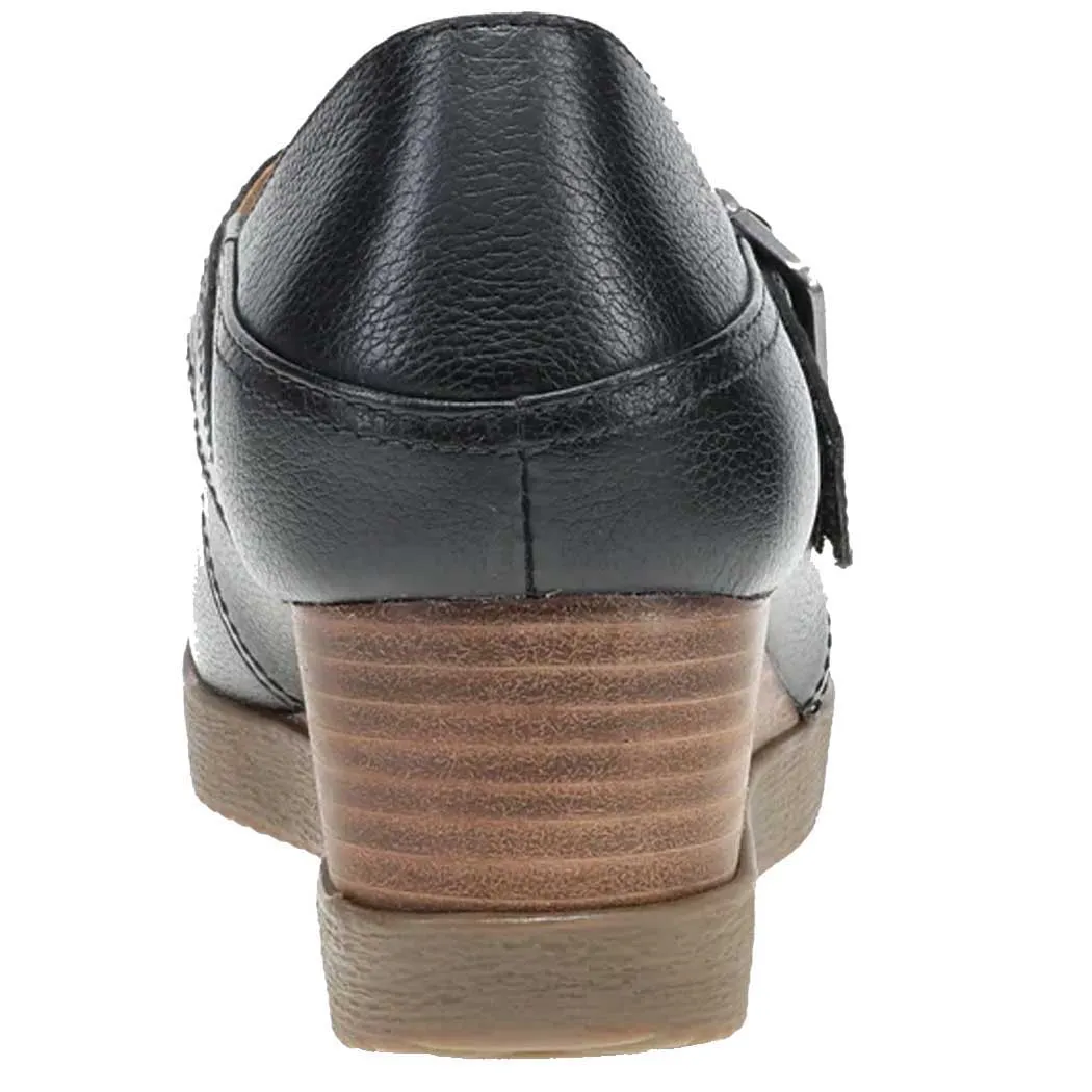 Dansko Sandy Mary-Jane Wedge Black Waterproof Milled (Women's)