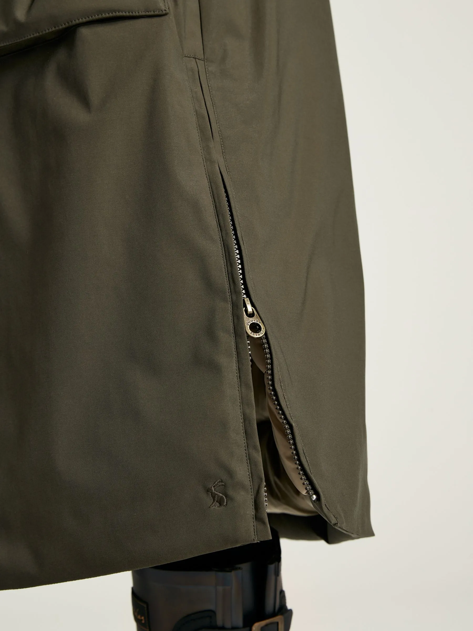 Dark Green Waterproof Padded Raincoat