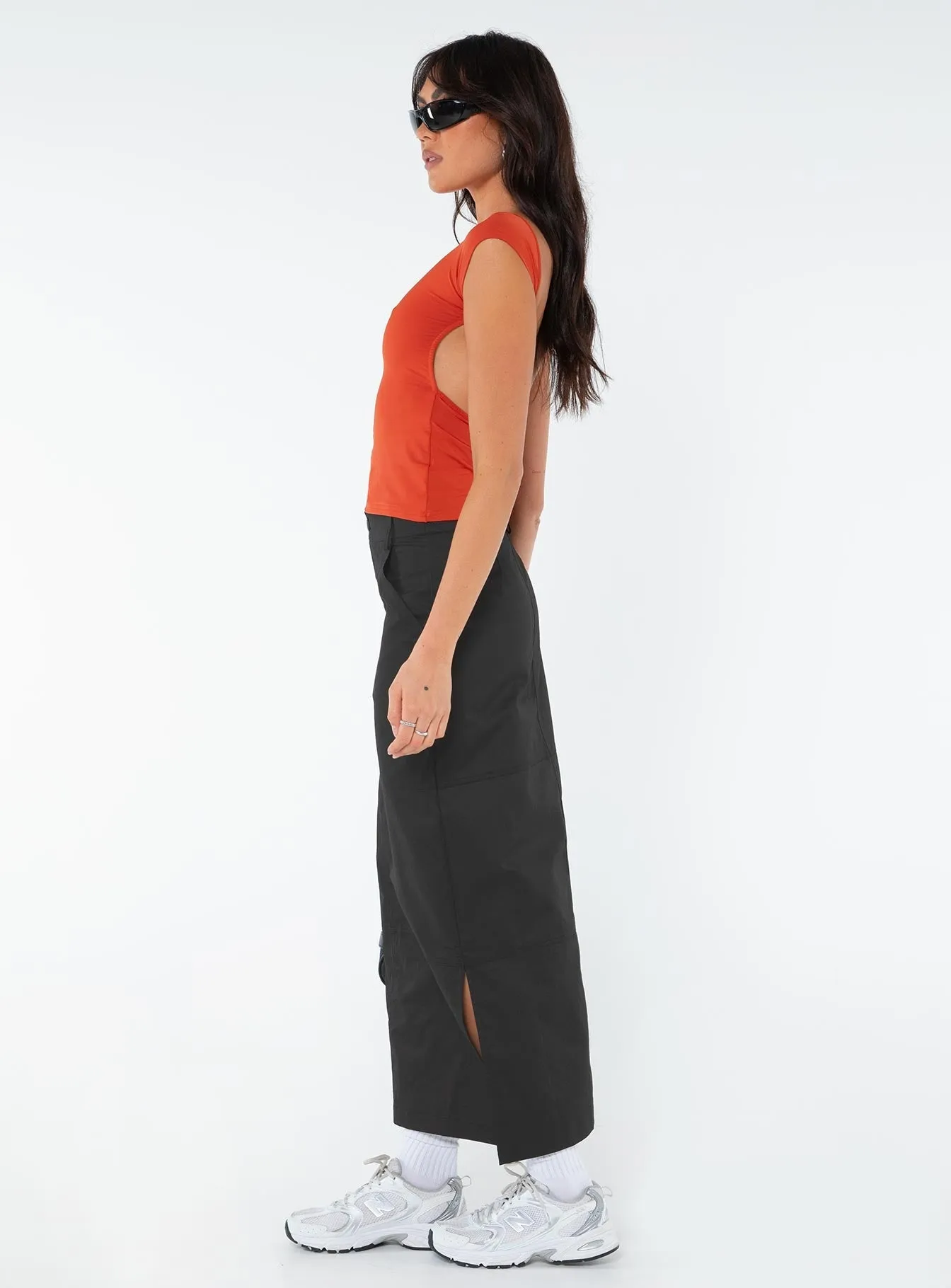 Devine Cargo Maxi Skirt Black