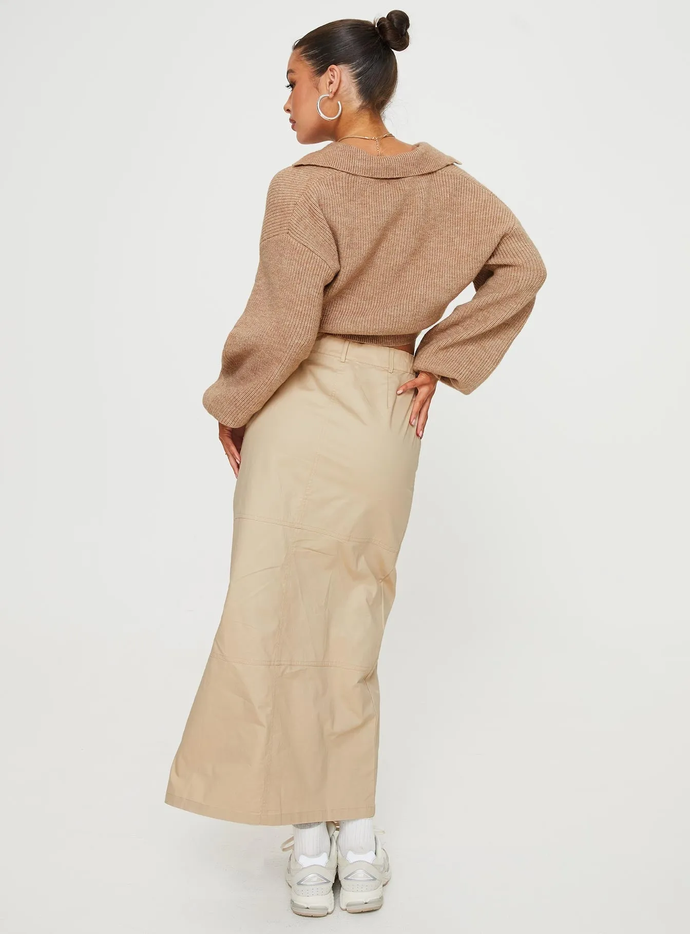 Devine Cargo Maxi Skirt Stone