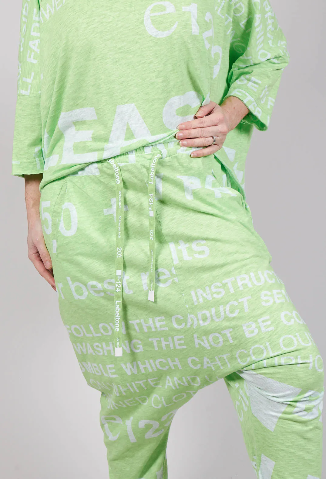 Drop Crotch Jersey Joggers in Lime Print