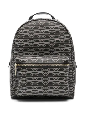 Emporio Armani logo-print backpack - Black