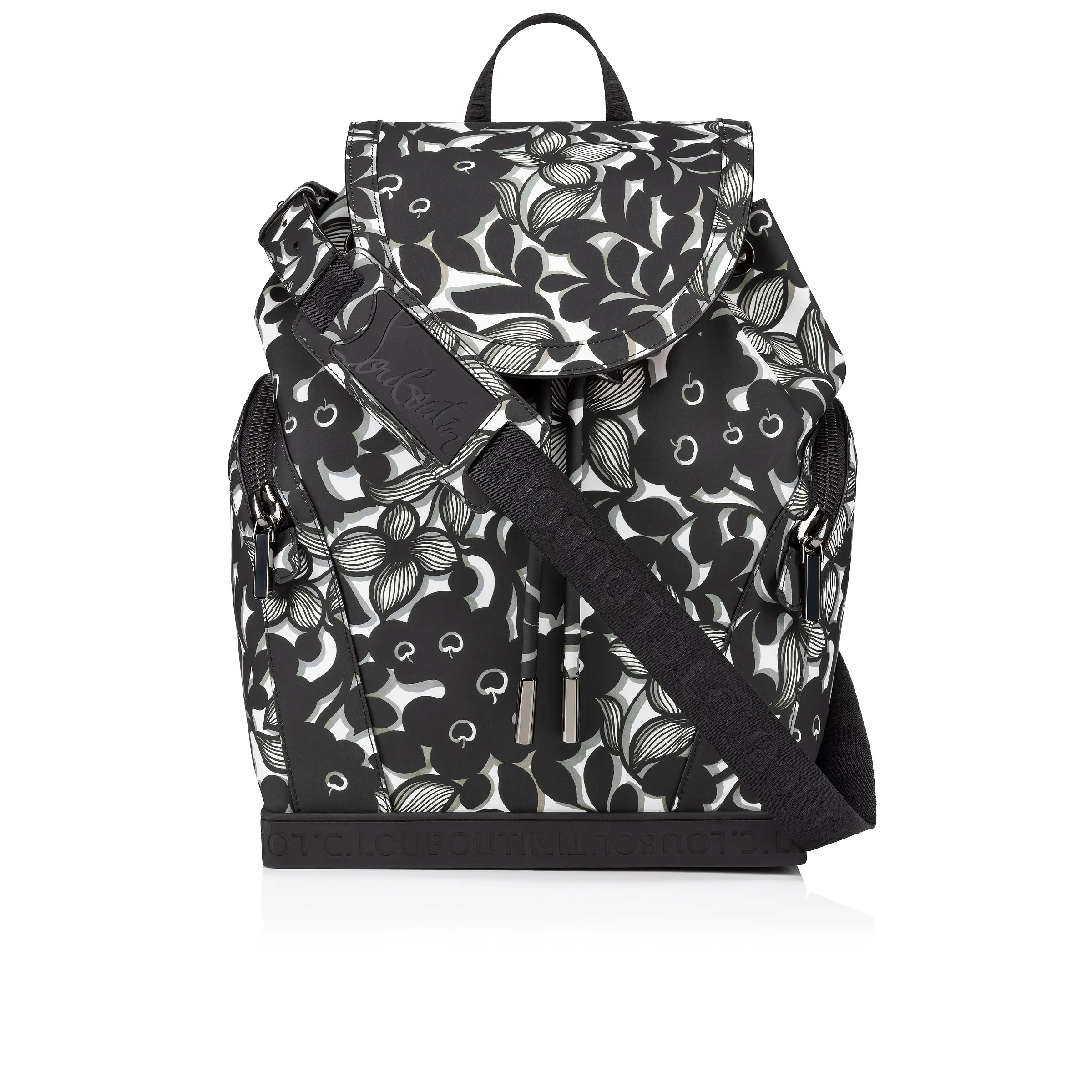 Explorafunk Backpack - Petunia printed calf and rubber - Black