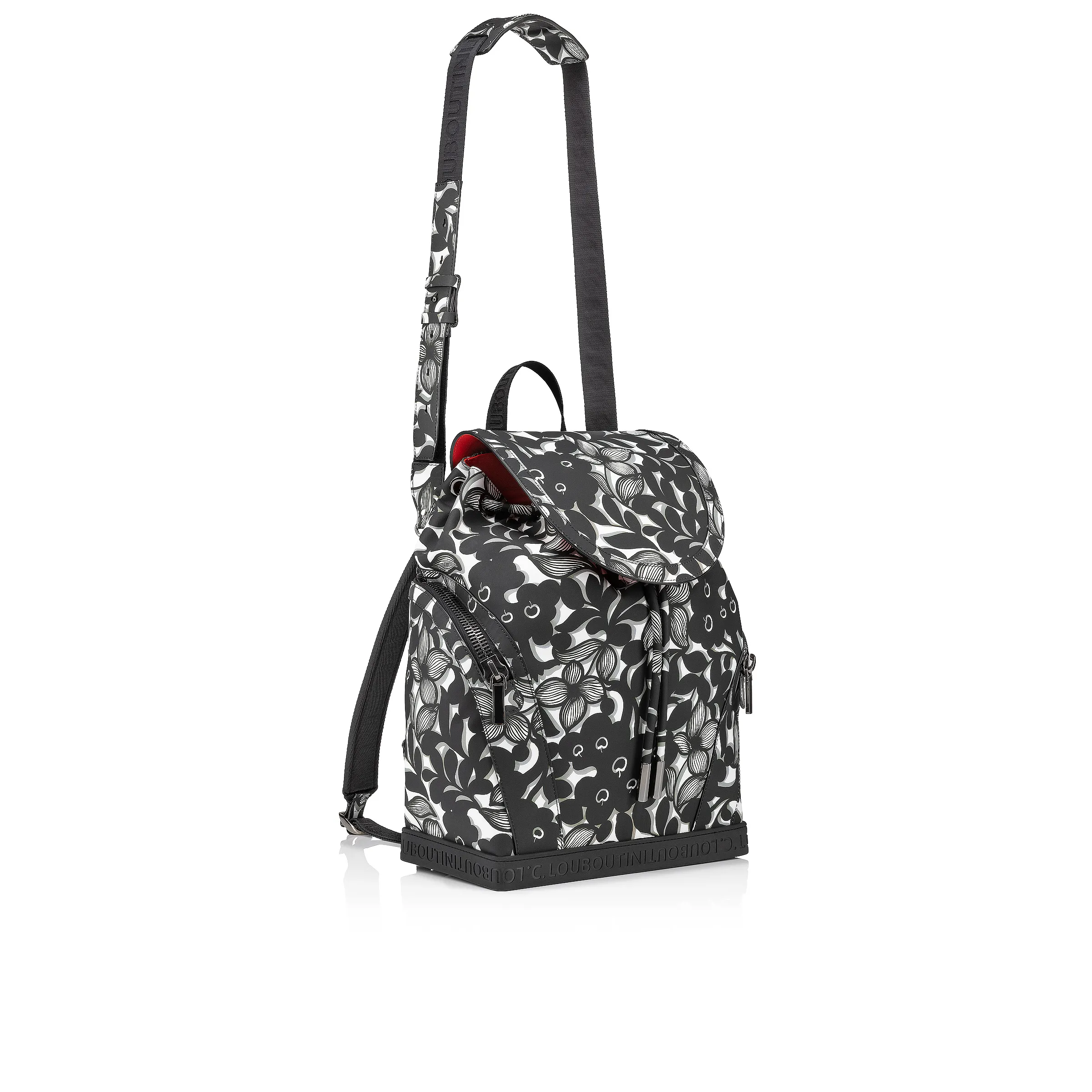 Explorafunk Backpack - Petunia printed calf and rubber - Black