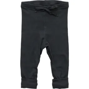 Flora and Henri Rib Baby Legging, Charcoal