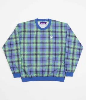 Fucking Awesome Flannel Print Windbreaker Sweatshirt - Blue