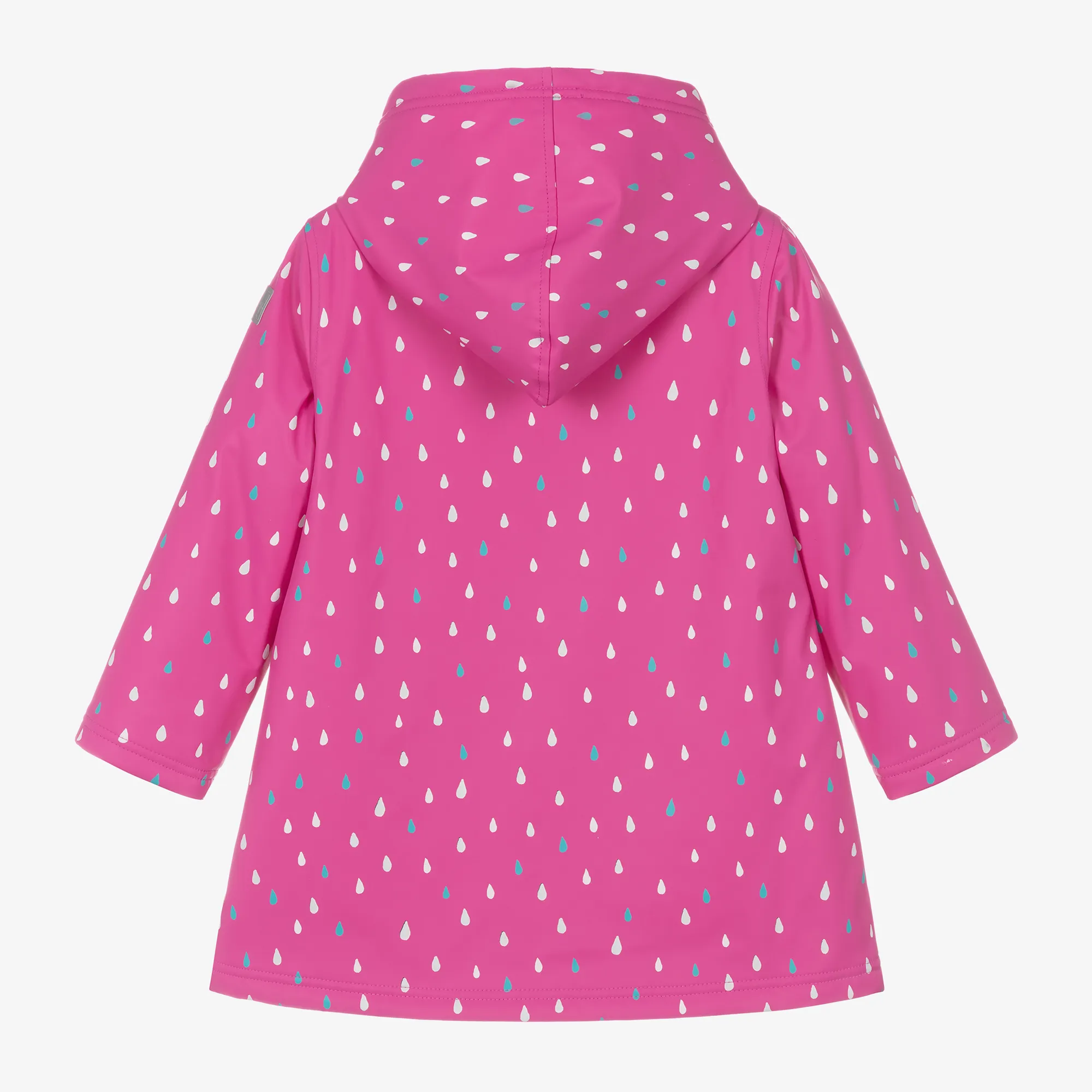 Girls Pink Raindrop Raincoat